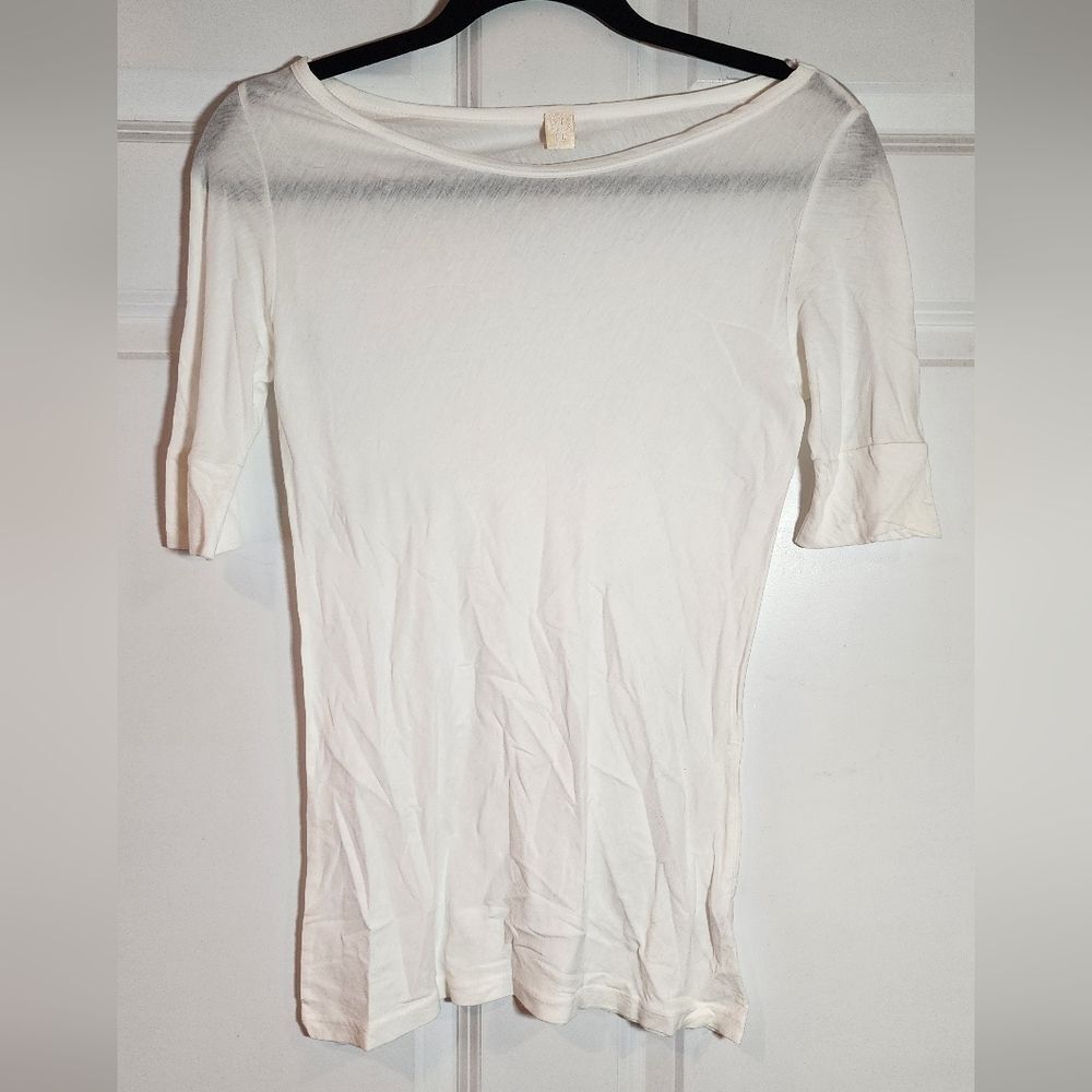 Ever White Cotton Lightweight Half Sleeve Top M